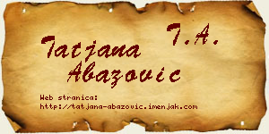Tatjana Abazović vizit kartica